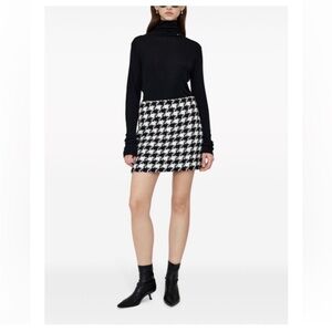 Anine Bing Black and White Skater Mini Skirt